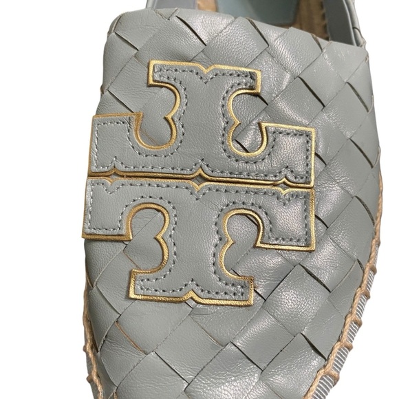 Tory Burch Blue Woven Leather Espadrilles Slip On Shoes 7.5 - Picture 5 of 10